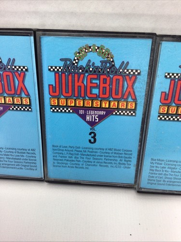 Lot of 9 Rock'n'Roll Jukebox Superstars 101 Legendary Hits Cassettes 1-5, 7-10 - Picture 5 of 12