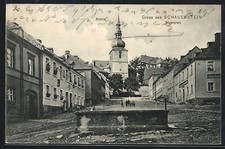 Ansichtskarte Schauenstein, Marktplatz und Kirche 1907 