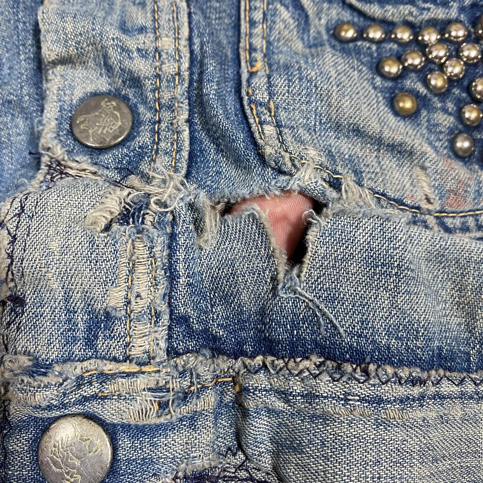 Chaqueta vaquera vintage de los años 50 con tachuelas + estrás estilo Rockabilly Foto 4 de 4