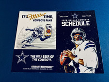 2026 DALLAS COWBOYS POCKET SCHEDULE DAK PRESCOTT 3.5 X 4.5 MILLER LITE B...