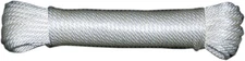 T.W Evans Cordage 44-083 1/4-Inch Solid Braid Nylon Rope 50-Feet Hank, White
