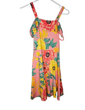 Girls Children  s Place Floral Sundress Pink Yellow Off Shoulder L 10/12