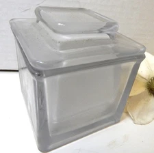BUTTER Keeper Clear & Frosted Glass 2 pc Holder Jar w Lid Bell Table Crock NEW