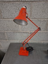 Herbert Terry Anglepoise 1227 Desk Lamp Industrial Red Orange Original Vintage 