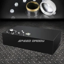 17 GALLON/64L TOP-FEED BLACK ALUMINUM RACING FUEL CELL GAS TANK+CAP+LEVEL SENDER