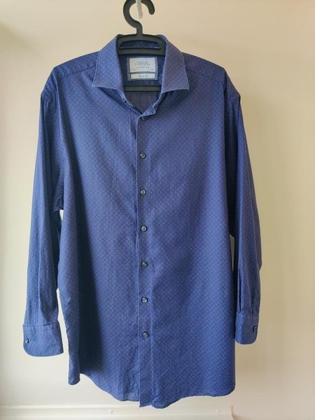 Men Charles Tyrwhitt Shirt Navy Cotton 42 / XL /