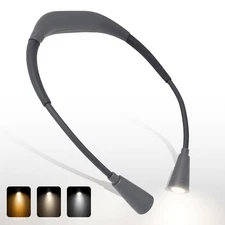 LED Rechargeable Neck Reading Light， Suitable for Reading Books with 3 Color ...