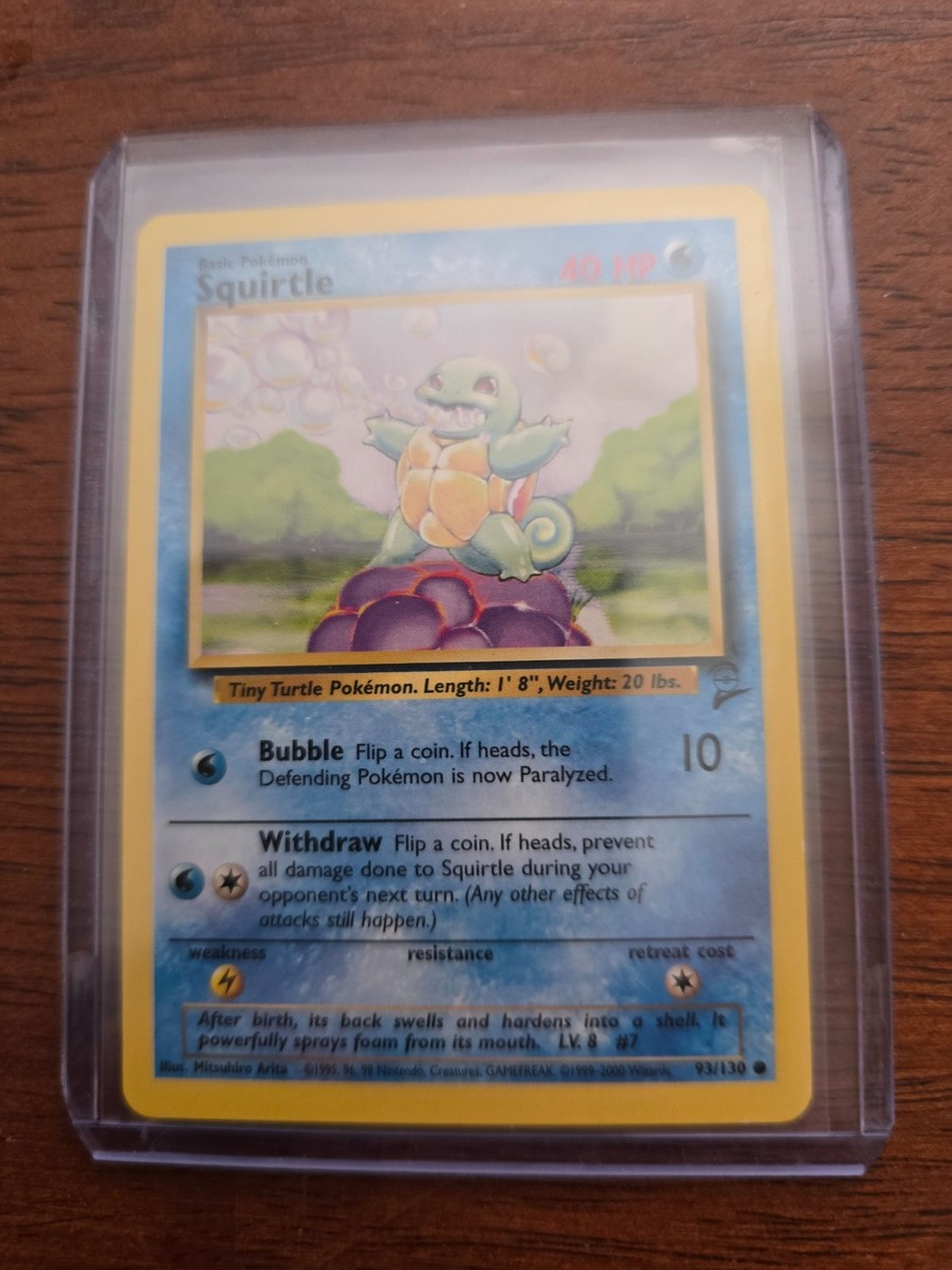 squirtle pokemon card base set (96/127) [Platinum: Set] If heads Squirtle 1999 Pokemon TCG Base