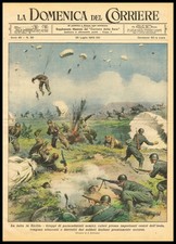 1943 Seconda Guerra Mondiale Sicilia Paracadutisti Invasione Beltrame Copertina Domenica Corriere