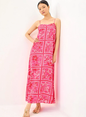 lilly pulitzer pink silk dress Lilly Pulitzer Jesslyn Silk Maxi Slip Dress - Sun Shell Pink Big Party