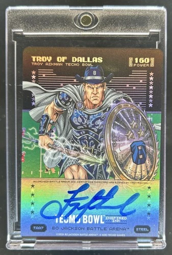 2026 Battle Arena Tecmo Bowl Troy of Dallas Inspired Ink Battlefoil Auto #TAA7