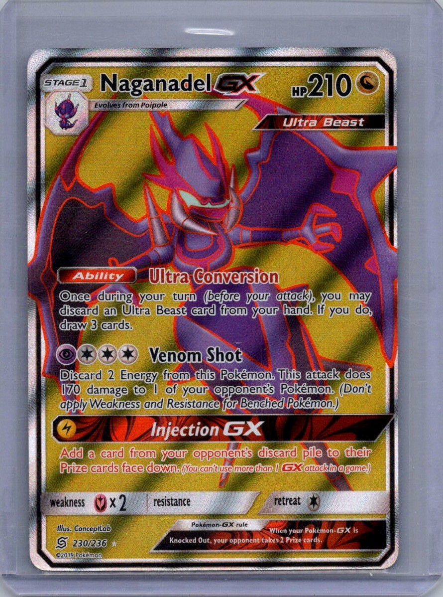Naganadel GX 230/236 Pokemon TCG Unified Minds Sun & Moon Full Art Rare Card NM