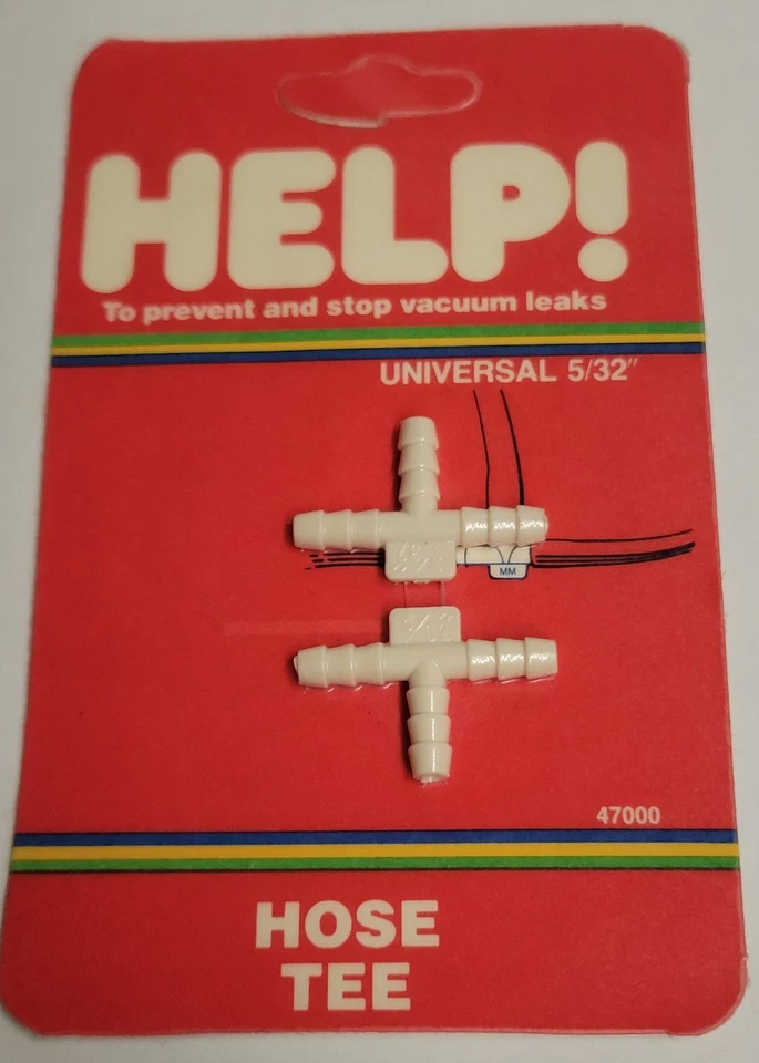 2x Oldsmobile 4mm 5/32" Vacuum T Splitter Connectors Windshield Washer Tee NOS - Image 2 of 4