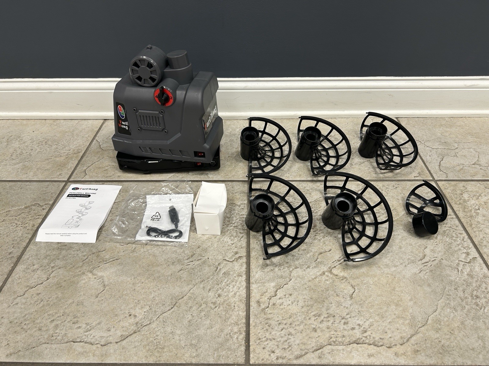 FURLIHONG 681PBH Pickleball Machine with Auto Swing 3 Angles & 4 Speeds