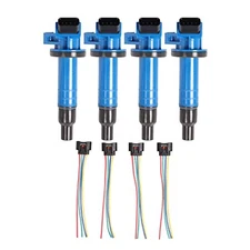Set of 4 Professional Ignition Coil Pack with Connector Wiring Harness