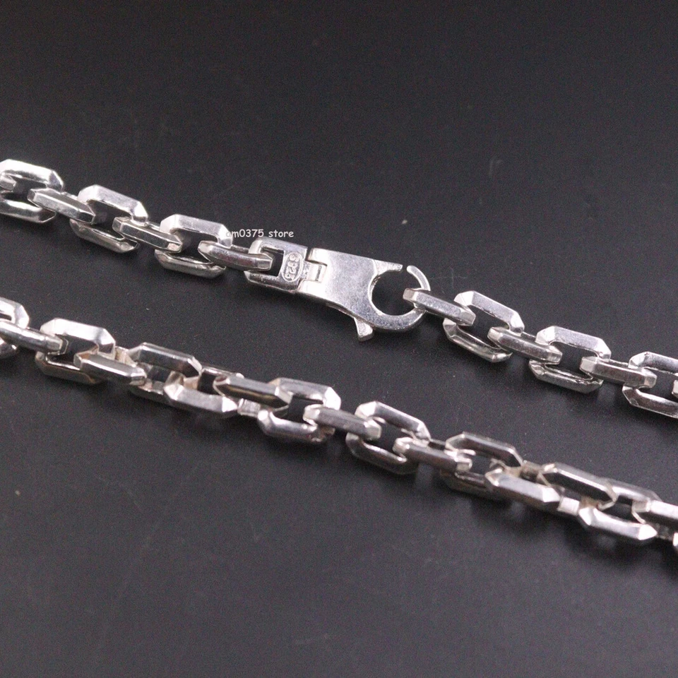 Collar de plata fina pura 999 para hombres mujeres 6 mm cable cadena enlace 24 pulgadas/68-70 g Foto 3 de 4