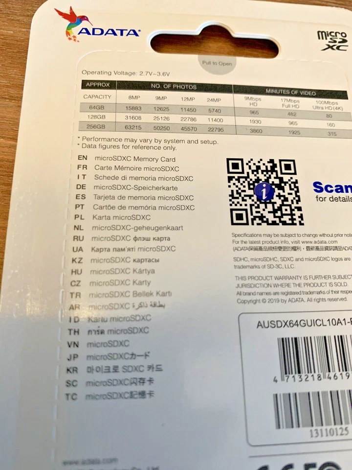 64 GB ADATA Premier micro SDXC Card with Adapter UHS-I Class 10 - Image 4 of 4