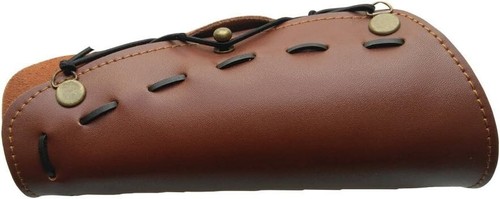 PMZ Archery Brown Cowhide Arm Guard Protector for Practice - Picture 4 of 5
