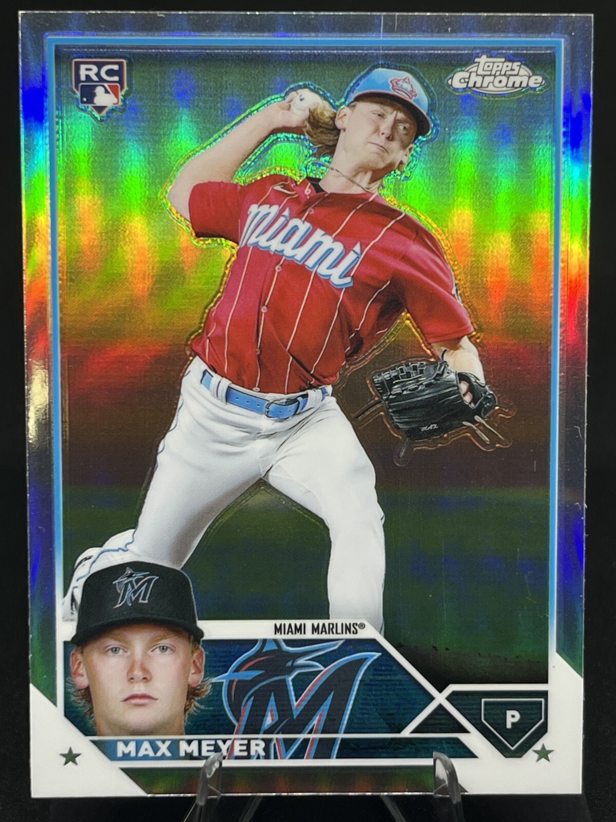MAX MEYER 2023 Topps Chrome REFRACTOR RC Rookie #104 Miami Marlins Card