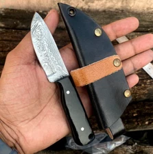 SHARDBLADE Custom Hand Forged Damascus Steel Hunting MINI NECK KNIFE W/SHEATH