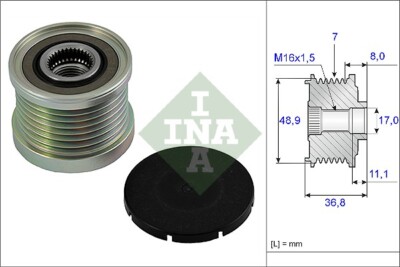 INA 535 0081 10 Generatorfreilauf für ,DACIA,LADA,NISSAN,OPEL,RENAULT,SAMSUNG,SM