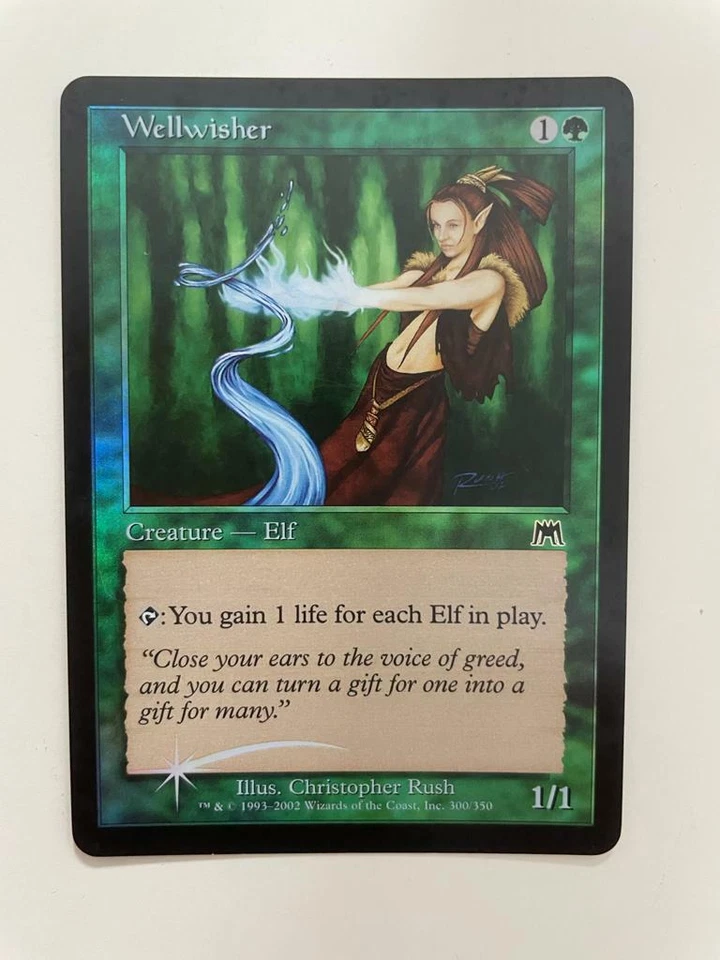 MTG FOIL ONSLAUGHT WELLWISHER NM MAGIC THE GATHERING GREEN CREATURE COMMON CARD - Image 2 of 4