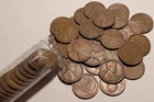 1919-D Roll Lincoln Wheat cents (50 coins)  Very Good to Fine Condition