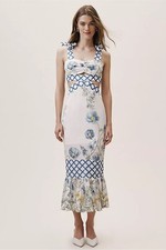 NWOT Anthropologie BHLDN Barnes Midi Dress US 4 Porcelain