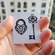 10Pcs Lock and Key - Cuckold Fake Adult Temporary Tattoo Sheet Kinky Sexy Adult
