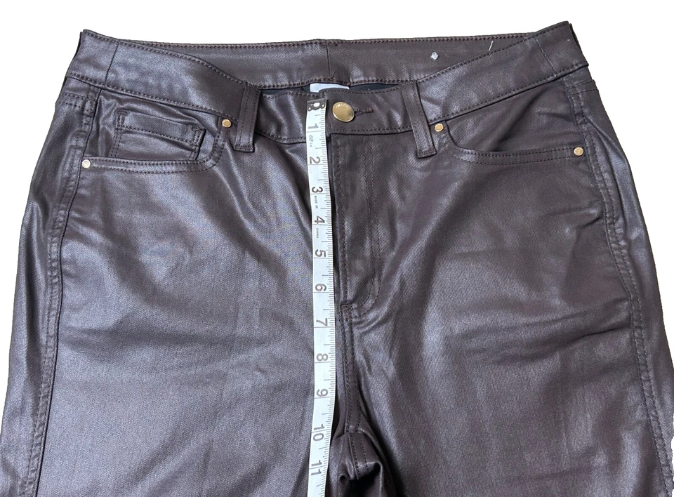 Pantalones Chico’s Mujer Talla 10 Marrón Chocolate Oscuro Modal Adelgazante Chino Pantalones Foto 3 de 4