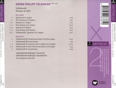 TON KOOPMAN/AMSTERDAM BAROQUE ORCHESTRA TELEMANN: TAFELMUSIK NEW CD