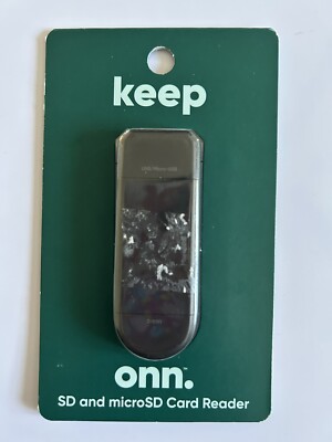 onn. SD & micro-SD Card Reader 20MB/sec read, 25 MB/sec write