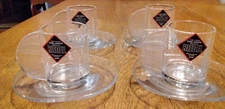 4 Sets Reidel Cups/Saucers Espresso Cappuccino Original Stickers Art Deco Style 