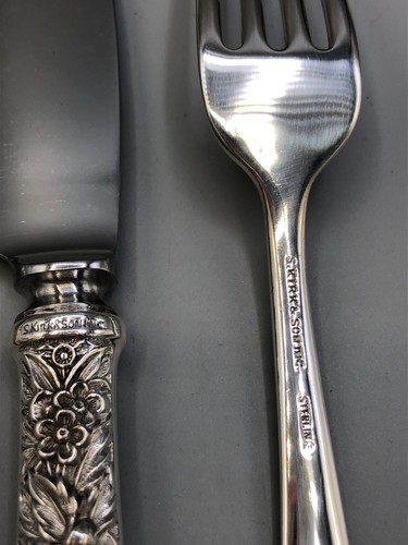 Repousse by S Kirk & Son Sterlingsilber 4-teiliges Gedeck, französische Klinge - Bild 6 von 7