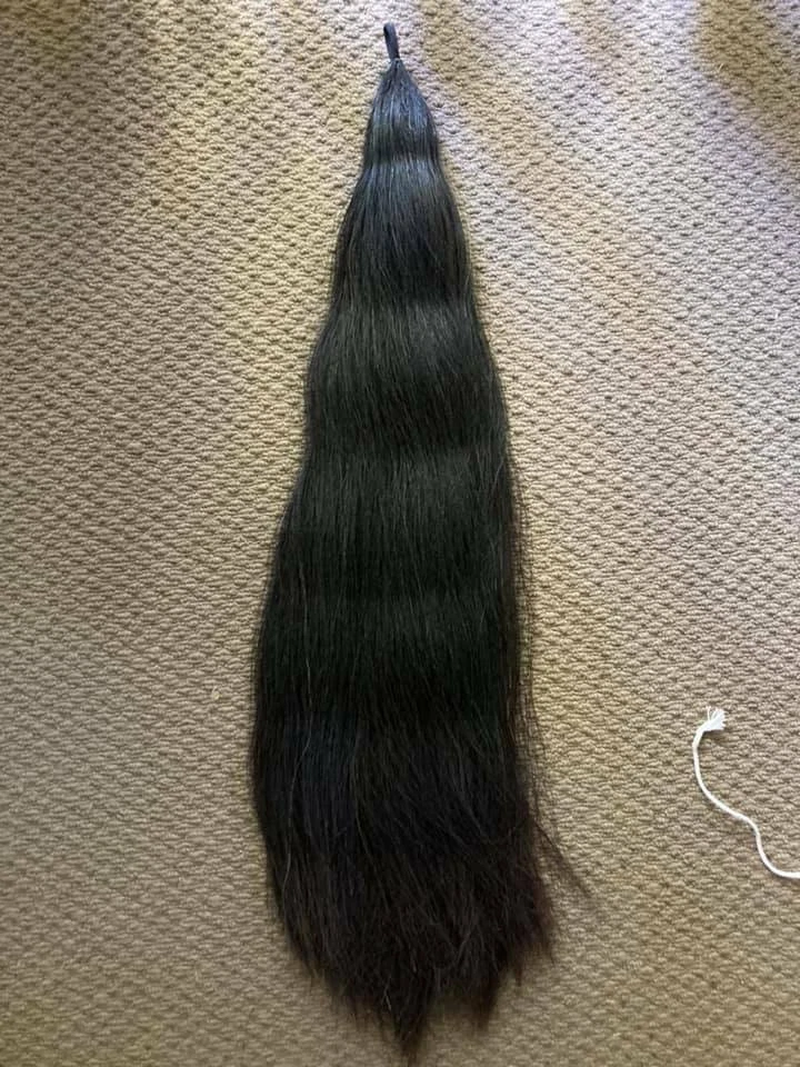 DOUBLE False Tail NATURE BLACK Genuine Horse 80CM 32“ False Tail 360g EXTENDED - Bild 1 von 4