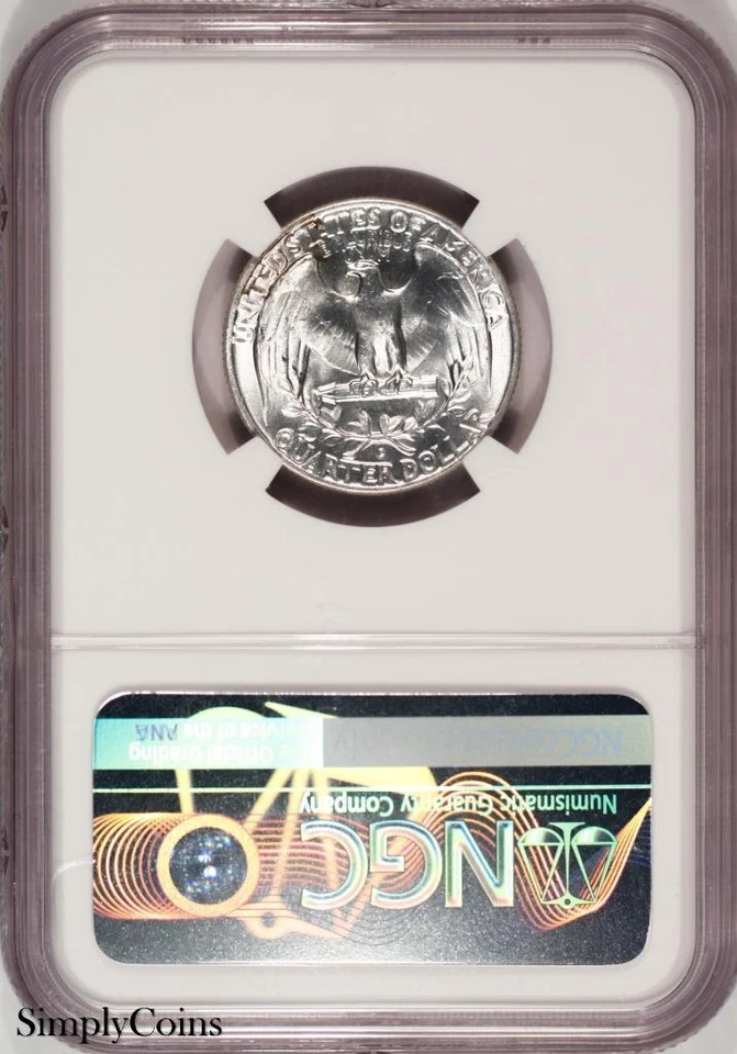 1956-D DDR VP-002 Washington Silver Quarter NGC MS65 DDR-001 #1 #745-037 - Image 2 of 4