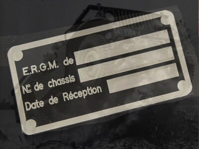 HOTCHKISS M201 ERGM 3 ALUMINIUM LABEL PLATE ..... - jeep willys
