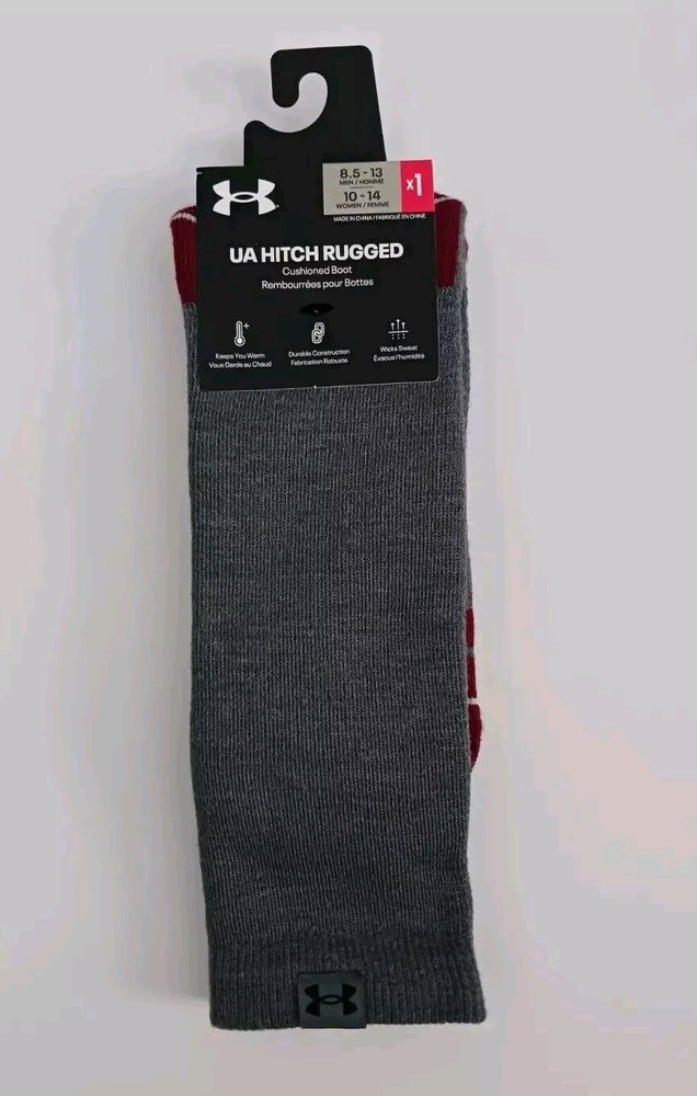 WITH TAGS Under Armour Hitch Rugged Cushioned Boot 1 Pair Sock Sz.8.5-13Large