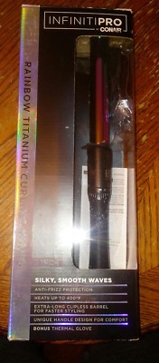 Infiniti Pro by Conair Rainbow Titanium Curling Wand with bonus glove 