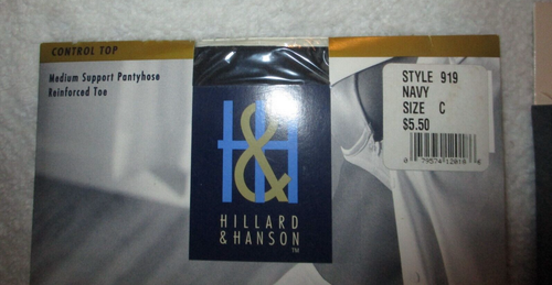 Hillard & Hanson~Medium Support~Ladies Panty Hose~Size C~Navy Color~3 qty~Sealed - Picture 4 of 11