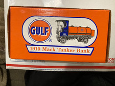 ERTL COIN BANK GULF OIL 1910 MACK TANKER,  2936, ORIGINAL BOX BRAND New