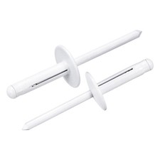 100Pcs 3/16"x3/4" Aluminum Large Head Tri Grip Rivets for Marine Boat, White