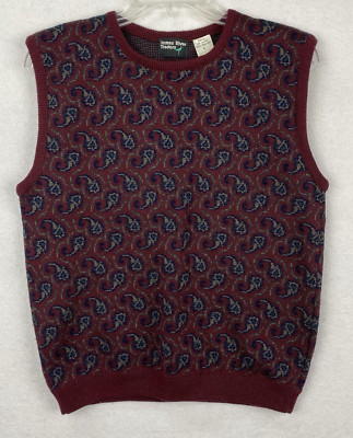 James River Traders Women L 100% Virgin Wool Sweater Vest Made in New Zealand