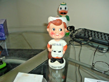 1960's Bobble Head Nodder Houston Astros Round White Base with Hat Decal