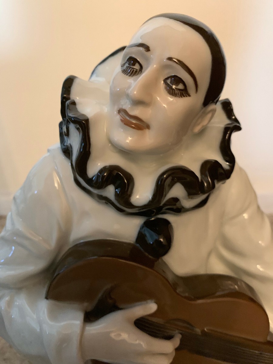 Art Deco Rosenthal Porcelain Pierrot with Poodle circa 1917 | eBay