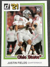 Justin Fields 2021 Chronicles Donruss Draft Picks #33 Red Foil Rookie #'ed /149