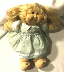 Collectible Blonde Hair Blue Eyed Cabbage Patch Kid Doll Signed