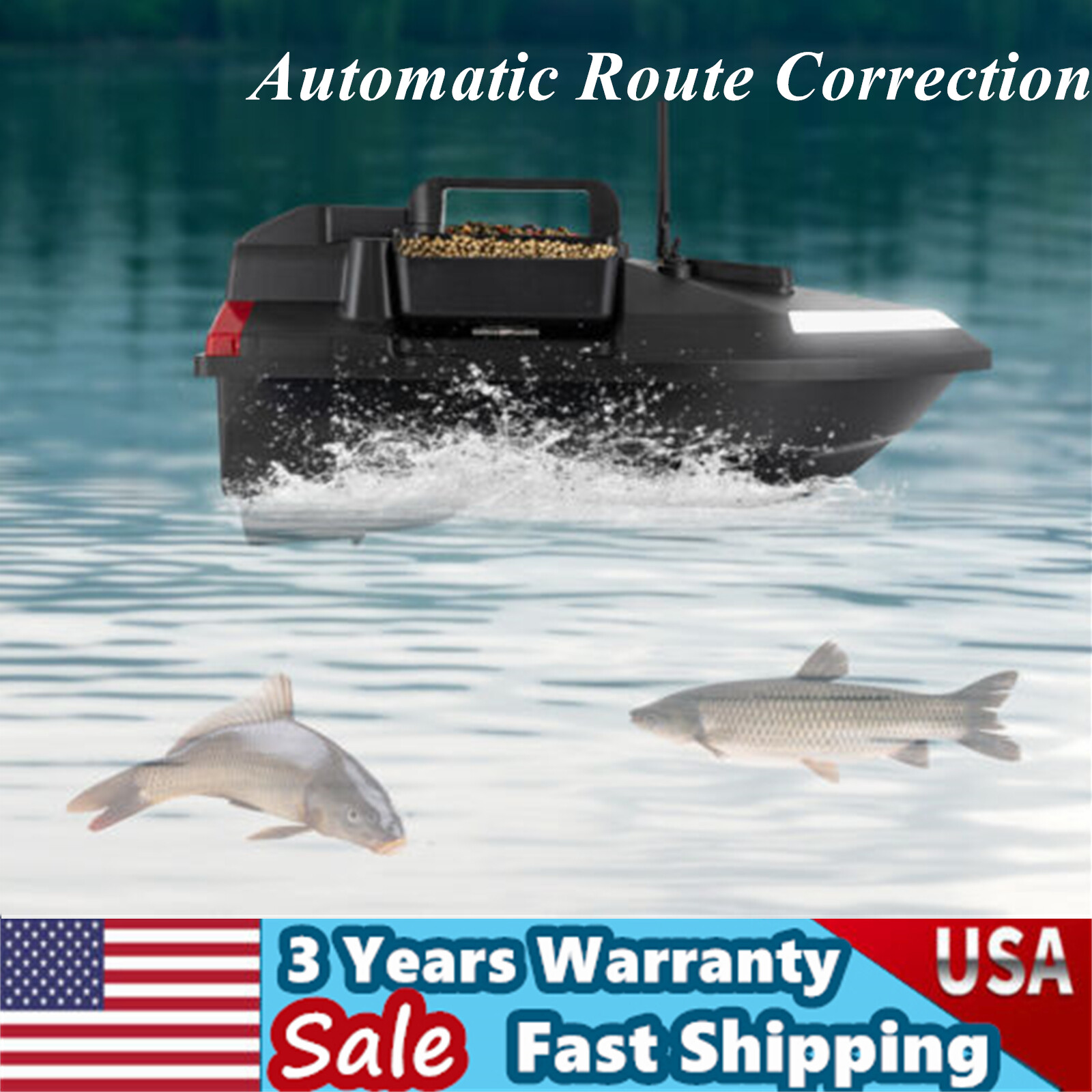 500m Range GPS Fishing Bait Boat with 12000mAh Battery 2.4GHz Remote