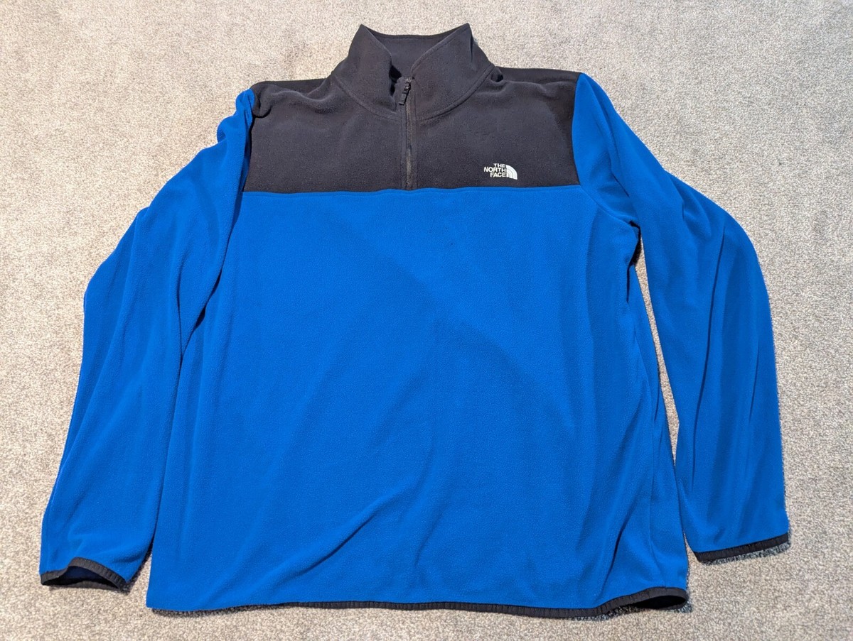 North Face Jacket Mens XXL Blue Black Glacier 1/4 Zip Pullover