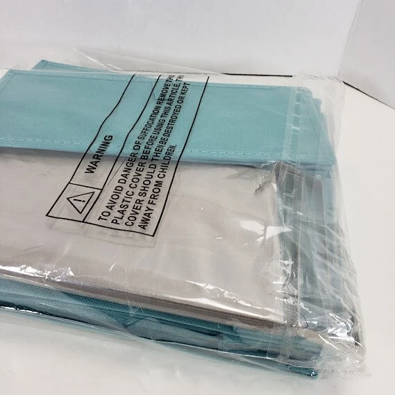 Over The Door Hanging Hooks Organizer 4 Tier  Storage Pockets Blue/Green - Image 4 of 4